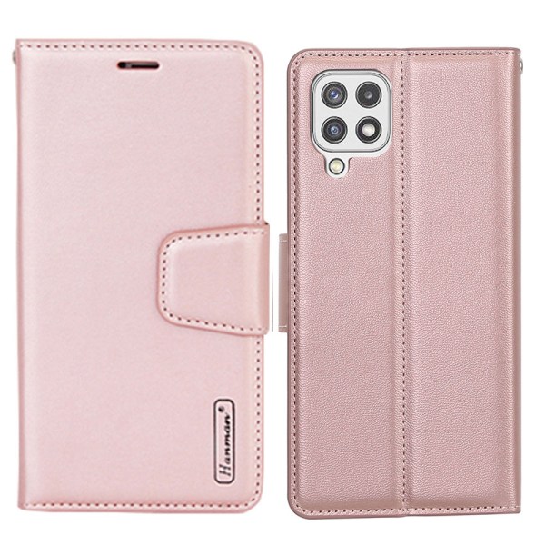 Samsung Galaxy A22 4G - Elegant HANMAN Plånboksfodral Roséguld