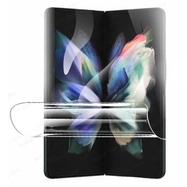 3-in-1 Samsung Galaxy Z Fold 3 Hydrogel Skärmskydd Transparent/Genomskinlig