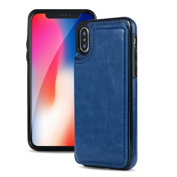 Käytännöllinen kotelo korttilokerolla iPhone XS Max (NKOBEE) Vit