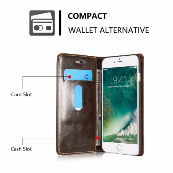 iPhone 6/6S - Stilrent Fodral med plånbok Brun