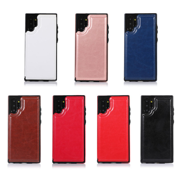 Glat beskyttelsescover med kortrum - Samsung Galaxy Note10 Plus Röd
