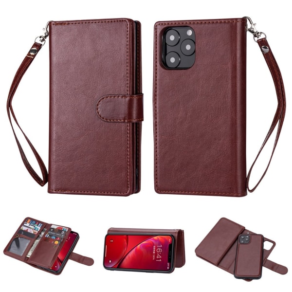 iPhone 12 Pro Max - Romslig og praktisk 9-korts lommebokveske Röd