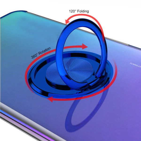 Huawei P Smart Z - Praktiskt Skyddsskal med Ringhållare Blå Blå