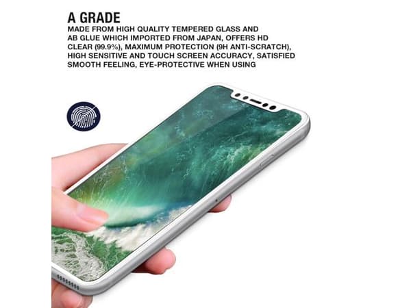 iPhone X - 2-PACK Skärmskydd av ProGuard (3D/HD-Clear) Fullfit Vit