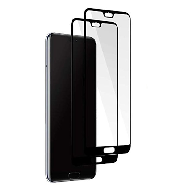 Skärmskydd 2.5D 4-PACK med Ram HD-Clear 9H Huawei P20 Svart Svart