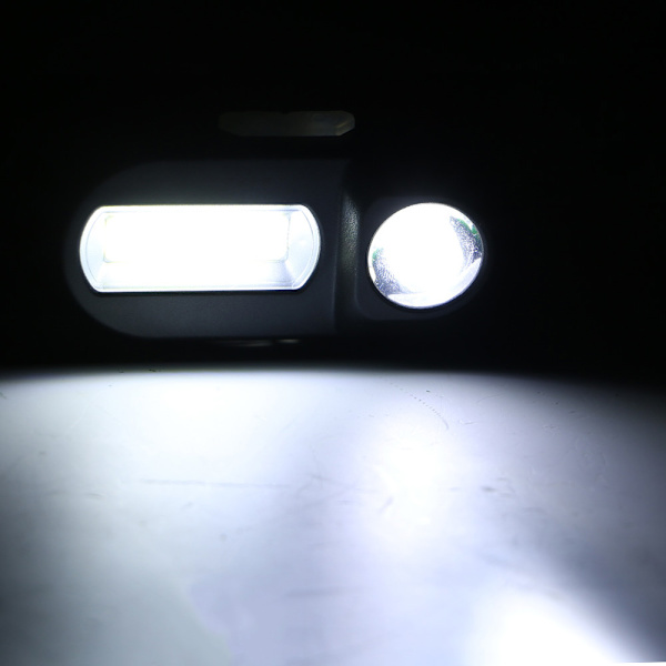Praktiskt Pannlampa (COB/XPE LED) med USB-Laddning Svart