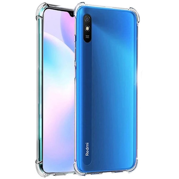 Xiaomi Redmi 9AT - Stilsäkert Stöttåligt Silikonskal Genomskinlig