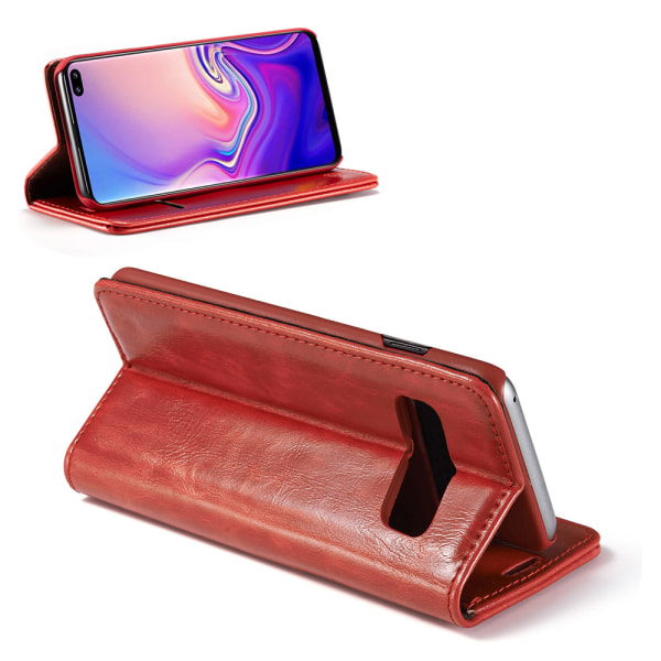Samsung Galaxy S10e - Praktiskt Plånboksfodral (ONYX) Röd
