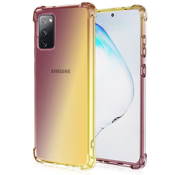 Samsung Galaxy S20 FE - Stötdämpande Silikonskal i Coola färger Svart/Guld