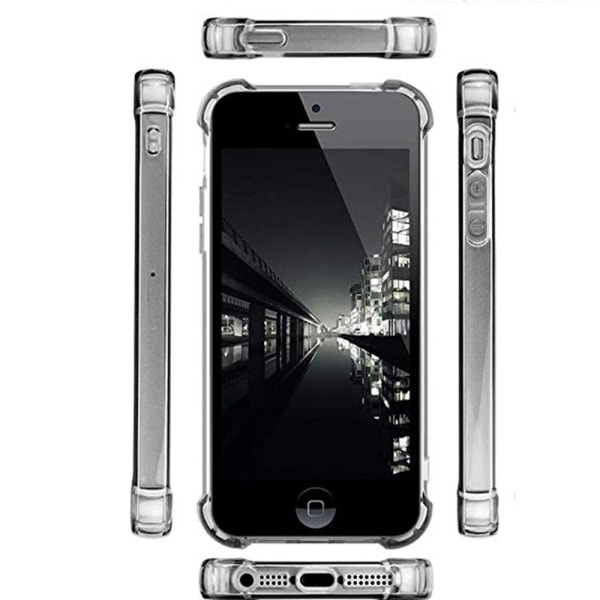 iPhone 5/5S/5SE - Suojaava (FLOVEME) silikonikotelo Transparent/Genomskinlig