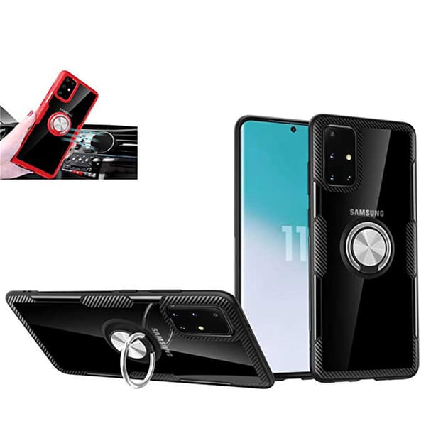 Samsung Galaxy A51 - Stilfuldt Leman-cover med ringholder Marinblå/Silver
