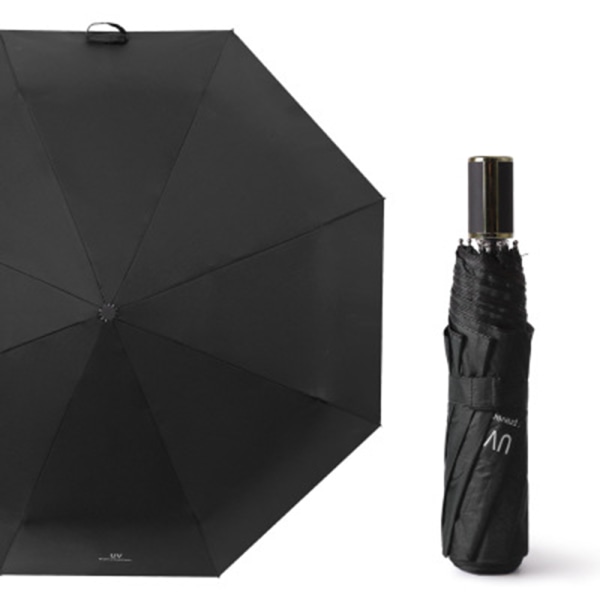 Käytännöllinen UV-suoja, tehokas sateenvarjo Svart