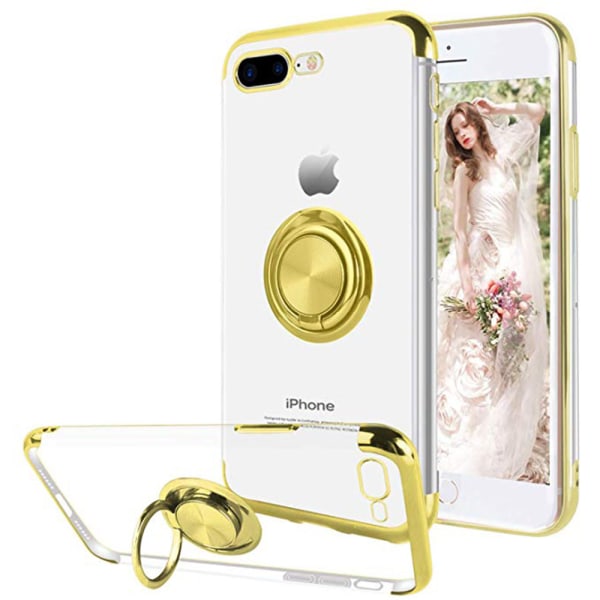 iPhone 8 Plus - Robust Skyddsskal i Silikon Ringh�llare Blå