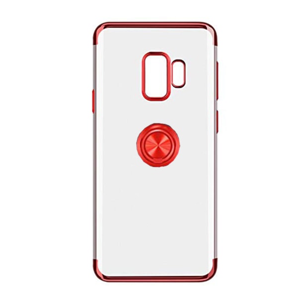 Samsung Galaxy S9 - Praktiskt Silikonskal Ringh�llare FLOVEME Röd