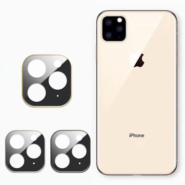 iPhone 11 Kameralinsskydd i Härdat glas + Titanlegeringsram Guld