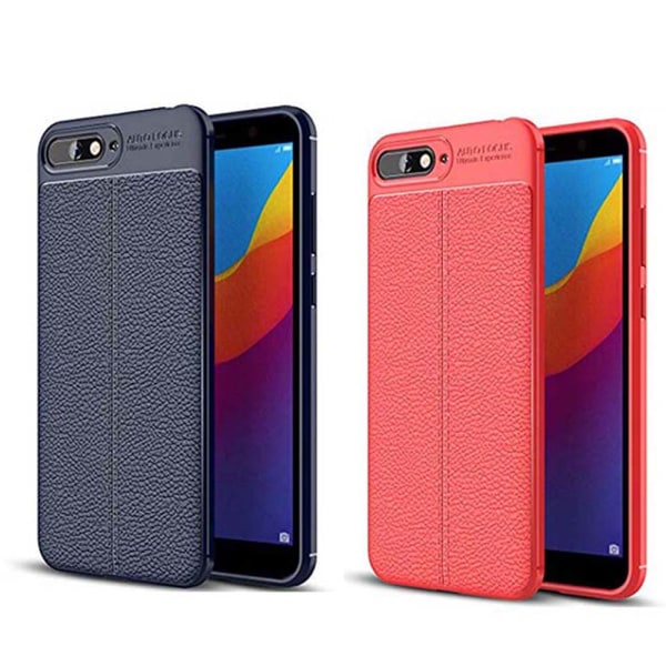 Huawei Y6 2018 - Smidigt Litchi-Läder Design Skal Svart Svart