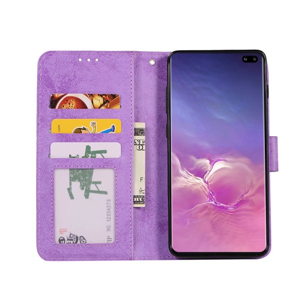 Leman Fodral med Dubbelfunktion - Samsung Galaxy S10+ Brun