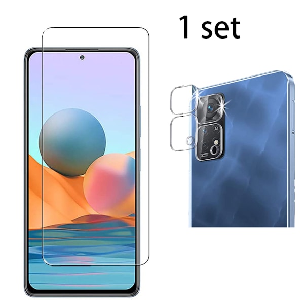 Redmi Note 11 skjermbeskytter og kameralinsebeskytter (2-pakning) Transparent