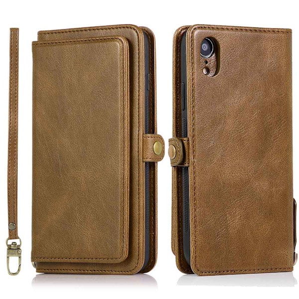 iPhone XR - Stilfuldt Dual Function Wallet Cover Mörkgrön