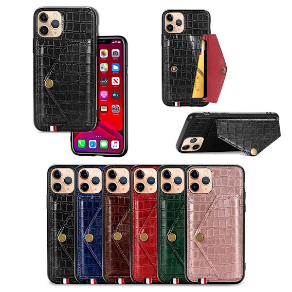 Skal med Korthållare - iPhone 11 Pro Max Blå