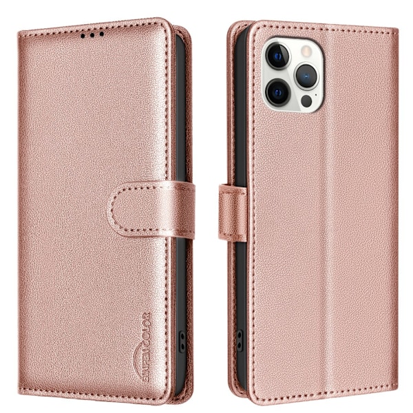 iPhone 13 Pro Max Skydd - Plånboksfodral med RFID & Stativ Röd