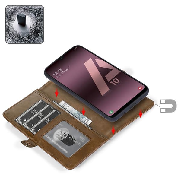 Stilsäkert Effektfullt Plånboksfodral - Samsung Galaxy A10 Brun Brun