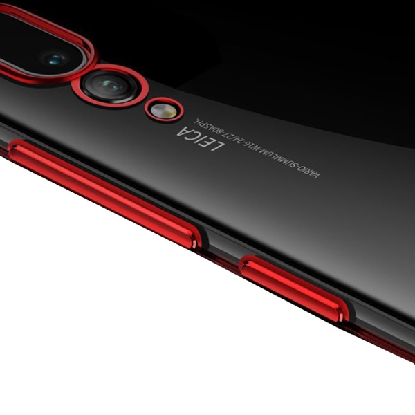 Silikoneskal med ringholder - Huawei P20 Röd