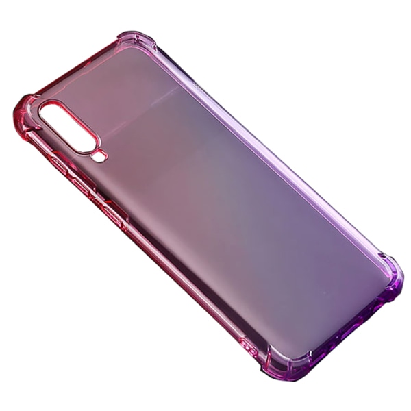 Samsung Galaxy A70 - Kraftfuldt silikonecover Blå/Rosa