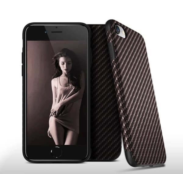 iPhone 7 Plus -  Stilrent Skal i Carbondesign Vit