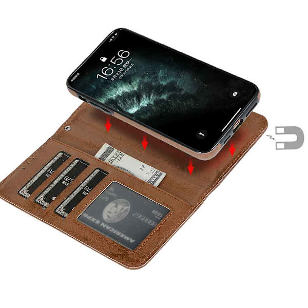 iPhone 11 Pro - Praktiskt Leman Plånboksfodral Mörkblå