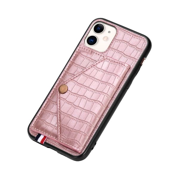 iPhone 11 - Stilfuldt krokodillecover med kortrum Blå