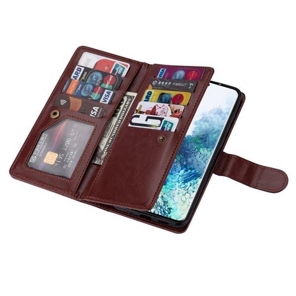 Samsung Galaxy S21 Plus - Robust 9-korts pung etui Brun