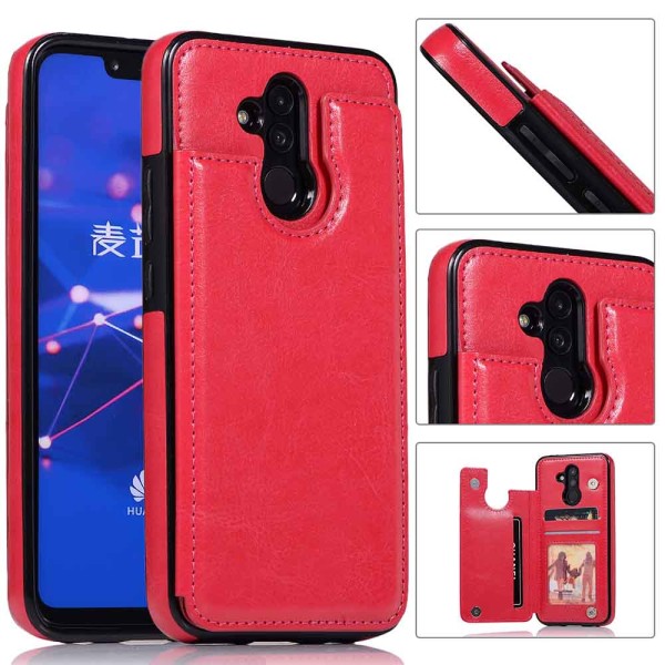 Eksklusivt beskyttelsesdeksel med kortholder - Huawei Mate 20 Lite Röd