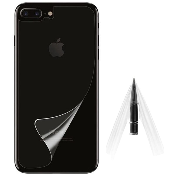 2-PACK iPhone 7 Plus Mjukt Baksida Skärmskydd PET 9H 0,2mm Transparent/Genomskinlig