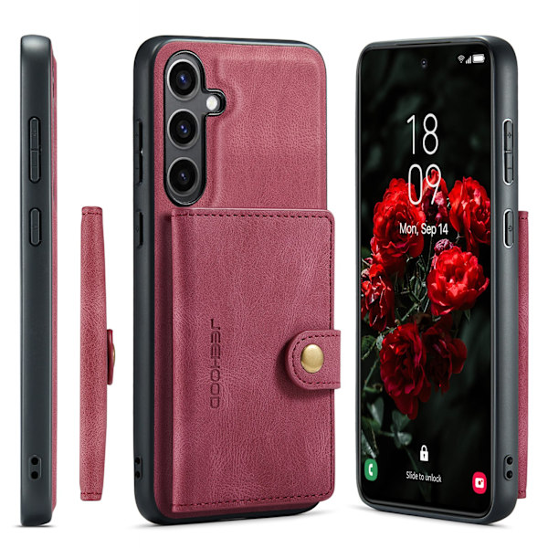 Samsung Galaxy S25 - Funktionellt skal med magnetisk korthållare Svart