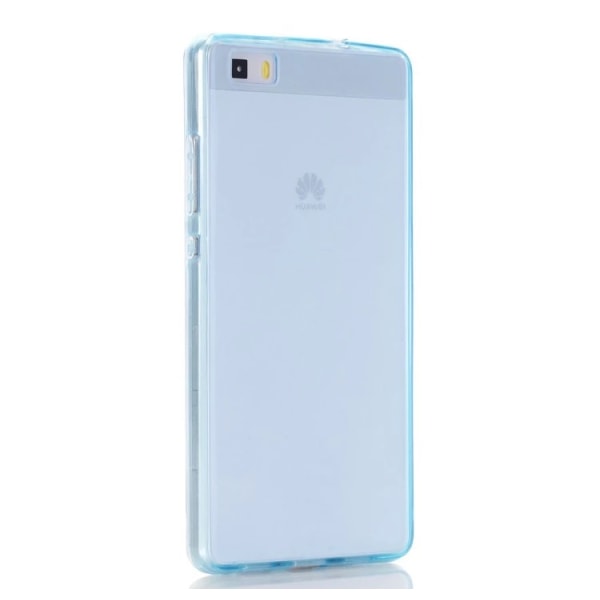 Huawei P10 Lite - Dubbelsidigt Silikonfodral med TOUCHFUNKTION Blå