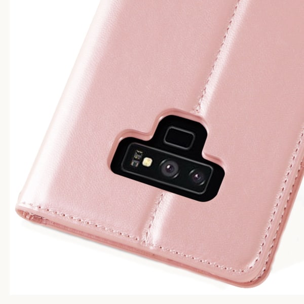 Hanmanin tyylikäs lompakkokotelo Galaxy Note 9:lle Roséguld