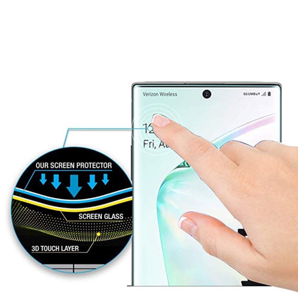 Note 10 3-PACK skjermbeskytter foran og bak 9H Nano-Soft HD-Clear Transparent/Genomskinlig