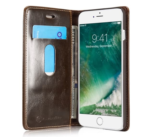 Elegant Plånboksfodral i Läder  iPHONE 6 PLUS från CASEME Vit
