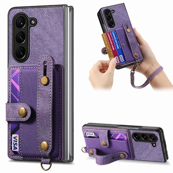 Samsung Galaxy Z Fold 6 - Smart skydd med plånbok & stativ Lila