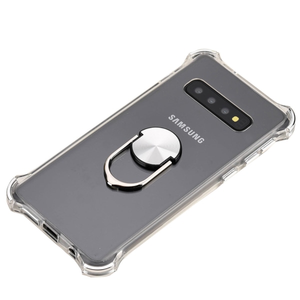 Samsung Galaxy S10 - Beskyttende praktisk veske med ringholder Guld Guld