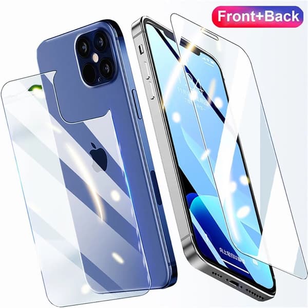 2-Pack iPhone 14 Pro Fram- & Baksida Skärmskydd 0,3mm Transparent