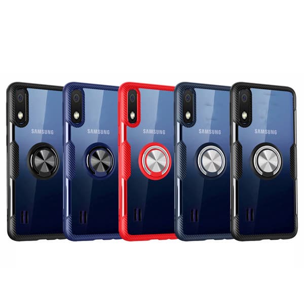 Samsung Galaxy A10 - Effektfullt Skal med Ringhållare (LEMAN) Röd