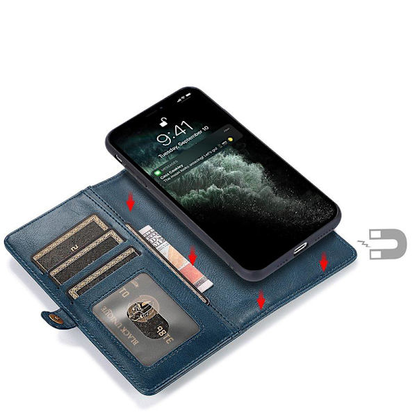 iPhone 12 Mini - Praktisk Robust 2-i-1 Pungetui Mörkgrön