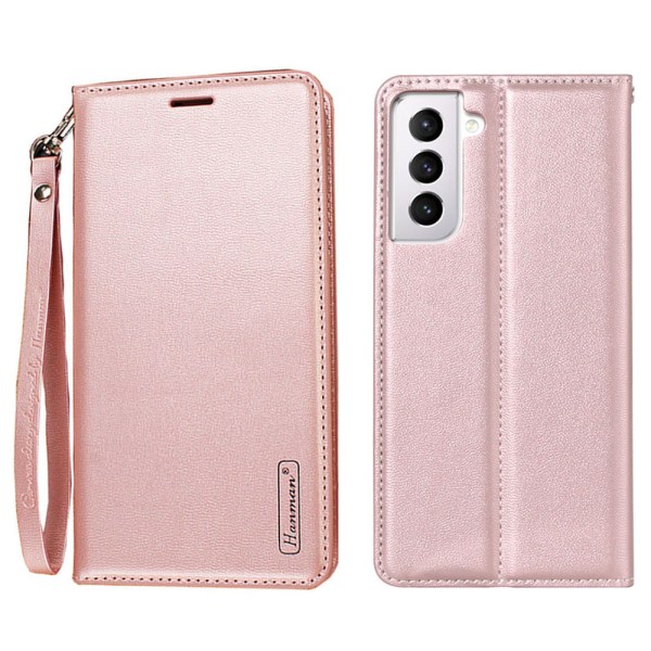 Samsung Galaxy S21 - Stilfuldt HANMAN Wallet etui Rosaröd