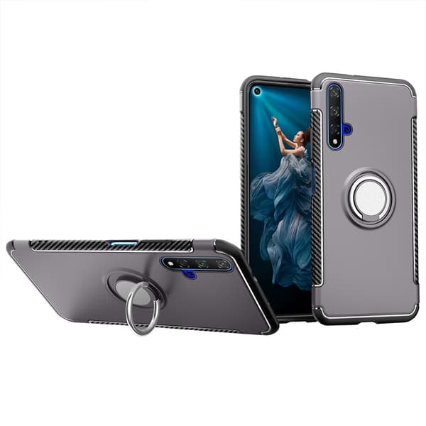 Huawei Nova 5T - Effektfullt Skal med Ringhållare FLOVEME Silver