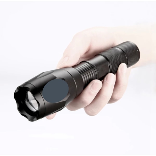 T6 Zoom LED Ficklampa Svart