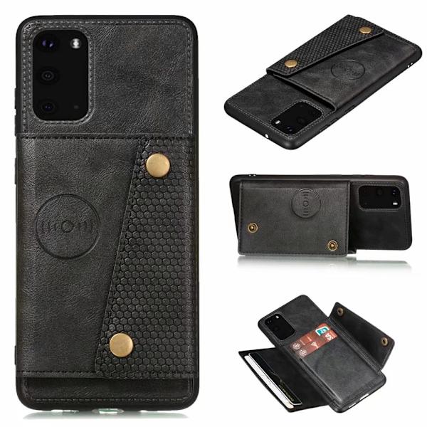 Samsung Galaxy S20 Plus - Praktisk cover med kortrum Svart