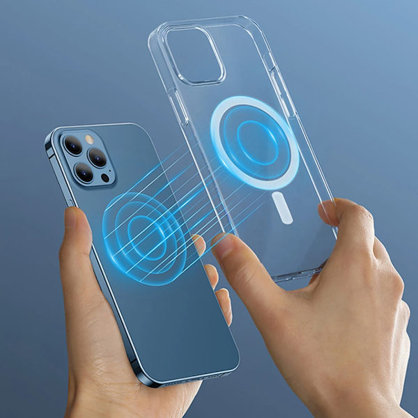 iPhone 16 Pro - Kraftfullt Skyddande Magnetiskt Skal Genomskinlig