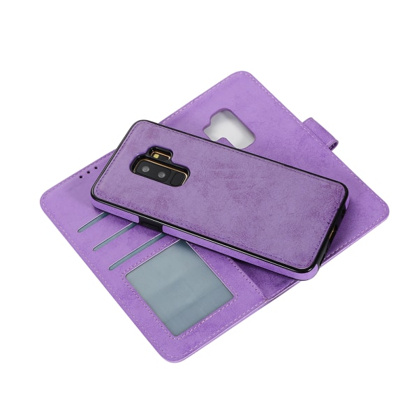 Samsung Galaxy S9Plus - Silk-Touch-deksel med lommebok og skall Rosa